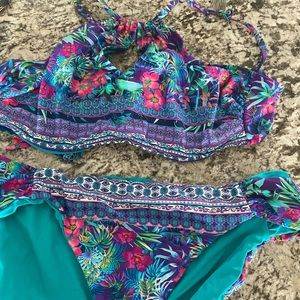 High neck bikini profile blush